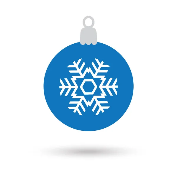 Χριστουγεννιάτικη μπάλα εικονίδιο. 2017 σύμβολο διακοπές χειμώνας για καλά Χριστούγεννα και ευτυχισμένο νέο έτος διακοπές κάρτες διακόσμηση. Διάνυσμα αυτοκόλλητα. Εικονίδιο του χειμώνα. Χριστουγεννιάτικη μπάλα με νιφάδα χιονιού κουμπί Web. — Διανυσματικό Αρχείο