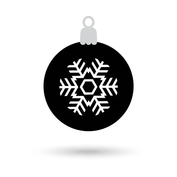Christmas ball icon. 2017 Holiday Winter symbol for Merry Christmas and Happy New Year Holiday cards decoration. Vector sticker. Winter icon. Christmas ball with snowflake Web button. — Stock Vector