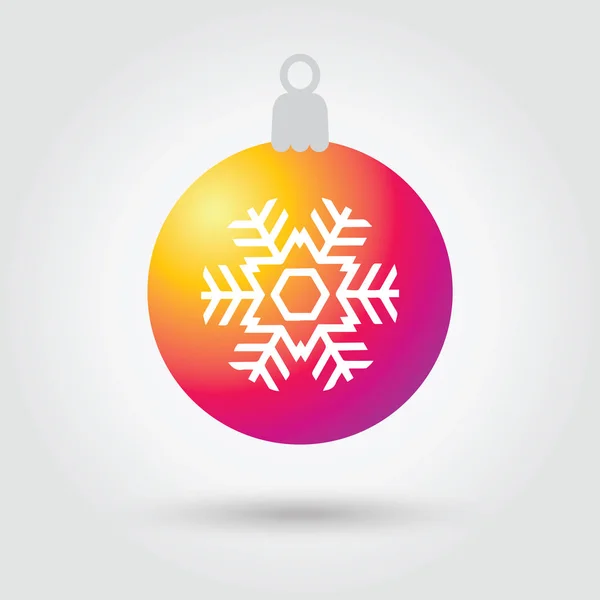 Χριστουγεννιάτικη μπάλα εικονίδιο. 2017 σύμβολο διακοπές χειμώνας για καλά Χριστούγεννα και ευτυχισμένο νέο έτος διακοπές κάρτες διακόσμηση. Διάνυσμα αυτοκόλλητα. Εικονίδιο του χειμώνα. Χριστουγεννιάτικη μπάλα με νιφάδα χιονιού κουμπί Web. — Διανυσματικό Αρχείο