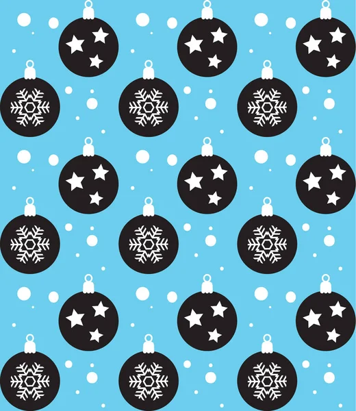 Vánoční koule a sněhové vločky vzor bezešvé. Vektorové ilustrace pro Veselé Vánoce a šťastný nový rok blahopřání. Zimní dekorace. 2017 vzor bezešvé tapety, šablony, karty — Stockový vektor