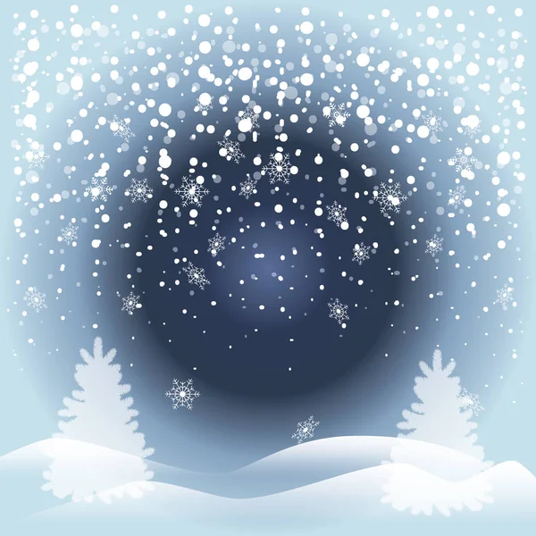 Χαρούμενα Χριστούγεννα και Ευτυχισμένο το νέο έτος ευχετήρια κάρτα με έλατο, ταράνδων, ελαφιών, πόλη, που υπάγονται Νιφάδες χιονιού, ρεαλιστική χιονόπτωσης και διακοσμητικά στοιχεία. 2017 βικτωριανό χειμερινών διακοπών. Διανυσματική ταπετσαρία — Διανυσματικό Αρχείο