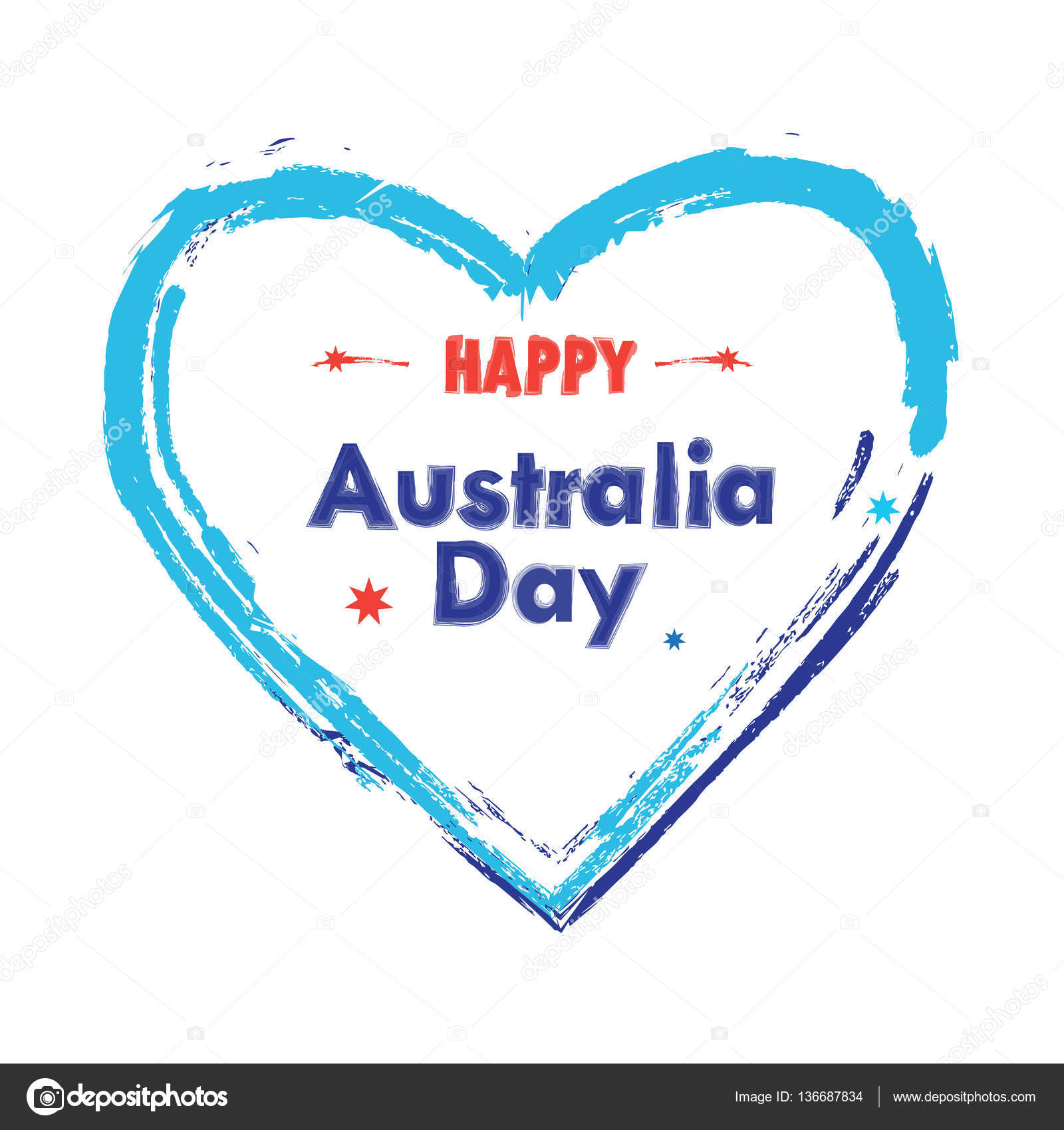 Manifesto di iscrizione giorno 26 gennaio Australia con forma di Manifesto di iscrizione giorno 26 gennaio Australia con forma di cuore colore di ban ra australiana stelle fuochi d artificio nastro rosso
