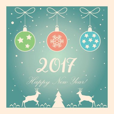 Retro vektör neşeli Noel ve mutlu yeni yıl tebrik kartları arka plan ile kar, çam ağacı, ışıltı, kar taneleri. Noel dekorasyonu. Kış tatili poster.