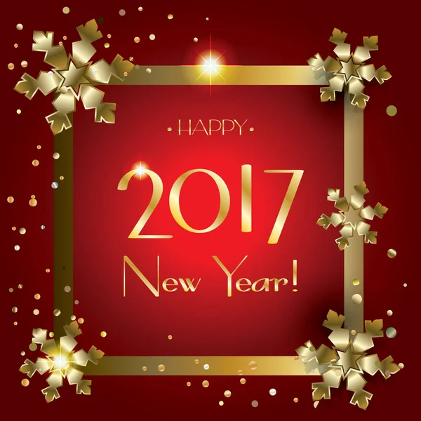 Mutlu yeni yıl tebrik kartları geçmiş kar, çam ağacı, ışıltı, kar taneleri ile yazı 2017. Noel dekorasyonu. Kış tatili poster.