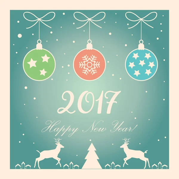 Retro vektör neşeli Noel ve mutlu yeni yıl tebrik kartları arka plan ile kar, çam ağacı, ışıltı, kar taneleri. Noel dekorasyonu. Kış tatili poster.
