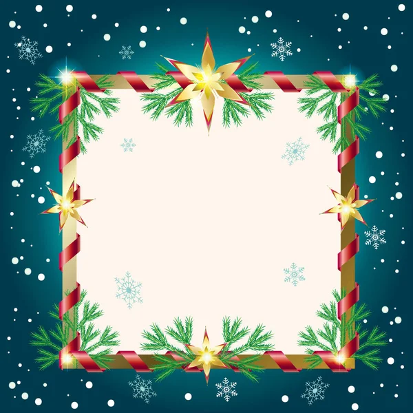 Vetor Feliz Natal e Feliz Ano Novo 2022 cartões fundo com neve, abeto, brilho, flocos de neve elementos decorativos. Arte decoração de Natal. Inverno férias vitoriano cartaz página em branco para desejos convite texto sinal banner — Vetor de Stock