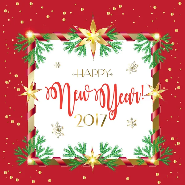 Retro Vektör Mutlu Noeller ve mutlu yeni yıl tebrik kartları kar, köknar ağacı, pırıltı ve kar taneleriyle donatılmış Vintage arka plan. Noel süsü. Kış Tatili Viktorya dönemi posteri