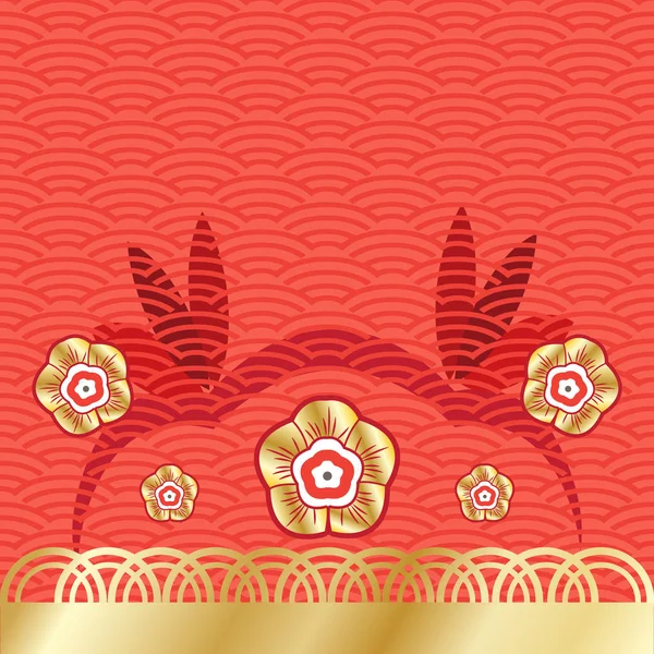 Chinesisches Neujahr 2022 des Tigers Feiertag Grußkarte Hintergrund mit traditionellem Ornament, Hahn, Hieroglyphe chinesische Dekoration, Geschenkkarte Vector Illustration Vorlage. Festkarte, asiatisches Poster, Web-Banner unterzeichnen Rahmen leere Grenze rotes Muster — Stockvektor