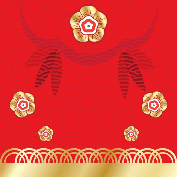 Chinesisch Neujahr 2017 des Hahns Urlaub Grußkarte festlichen goldenen Hintergrund mit traditionellem Ornament, Hahn. Chinesische Dekoration, Geschenkkartenvektorillustration. Festkarte, Poster, Web-Banner — Stockvektor