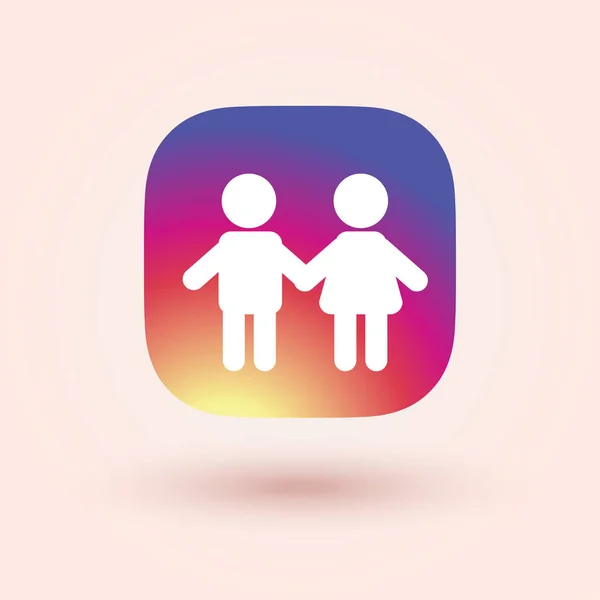 ไอคอนเด็กที่มีความสุขในสไตล์แบนอินเทรนด์แยกจากพื้นหลังที่มีสีสัน สไตล์โลโก้สี Instagram สัญลักษณ์ของเด็กสําหรับการออกแบบเว็บไซต์ โลโก้ โปสเตอร์ ป้าย เด็กชายและเด็กหญิง ภาพเวกเตอร์ Instagram, ไอคอนแอพ, สื่อสังคมออนไลน์ — ภาพเวกเตอร์สต็อก