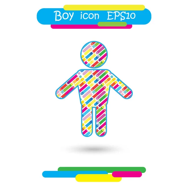 Icono niño feliz en estilo plano de moda aislado sobre fondo colorido. Símbolo de los niños para el diseño del sitio web, logotipo, cartel, signo. Niño y niña Ilustración vectorial. Instagram, icono de la aplicación, redes sociales — Vector de stock