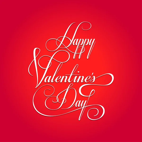 Boldog Valentin-nap-üdvözlőlap. Kalligráfia klasszikus vektoros illusztráció. Romantikus poszter Love szöveg-logóval, futurisztikus piros szív háttér. Szerelem, esküvő napján poszter, banner, e-kártya, brosúra elrendezés. — Stock Vector