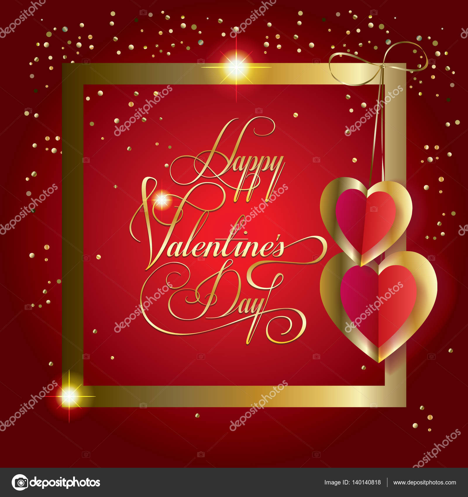 Happy Valentinstag Grußkarte Layout Vorlage Vektorgrafik
