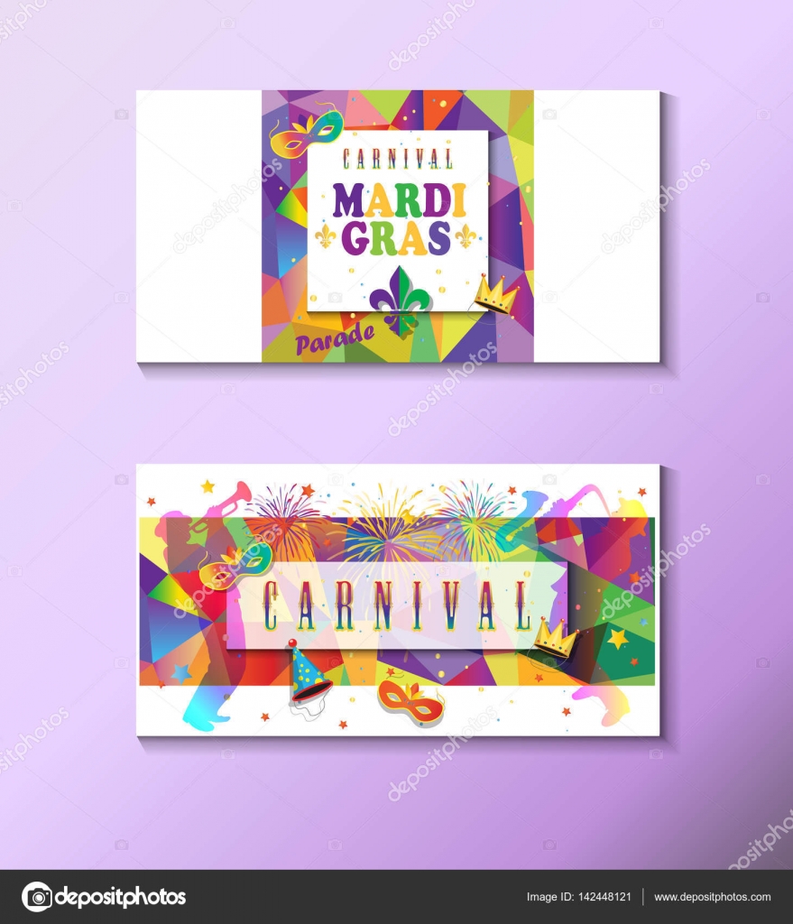 mardi gras carnival music festival masquerade poster invitation