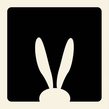 Mutlu Paskalya tatili, Paskalya tavşanı ve şerit, Paskalya tavşanı. Tebrik kartı arka plan. Sevimli tavşan düz retro. Vektör çizim, vintage tarzı. Sanat Yazdır moda için Web Tasarım dekorasyon