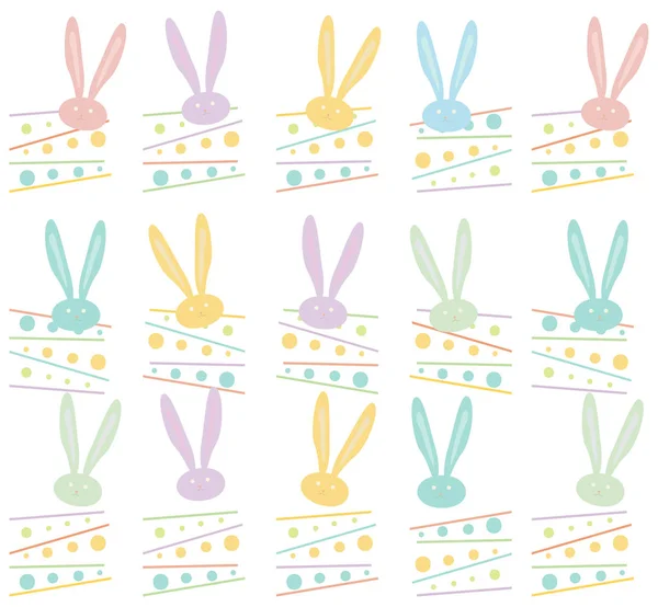Happy Easter Holiday pattern, Easter Egg and Rabbit and ribbon, Easter Bunny. Greeting card background. Cute Rabbit Flat retro. Vector Illustration, vintage style. For Art Print Fashion, Web design Decoration