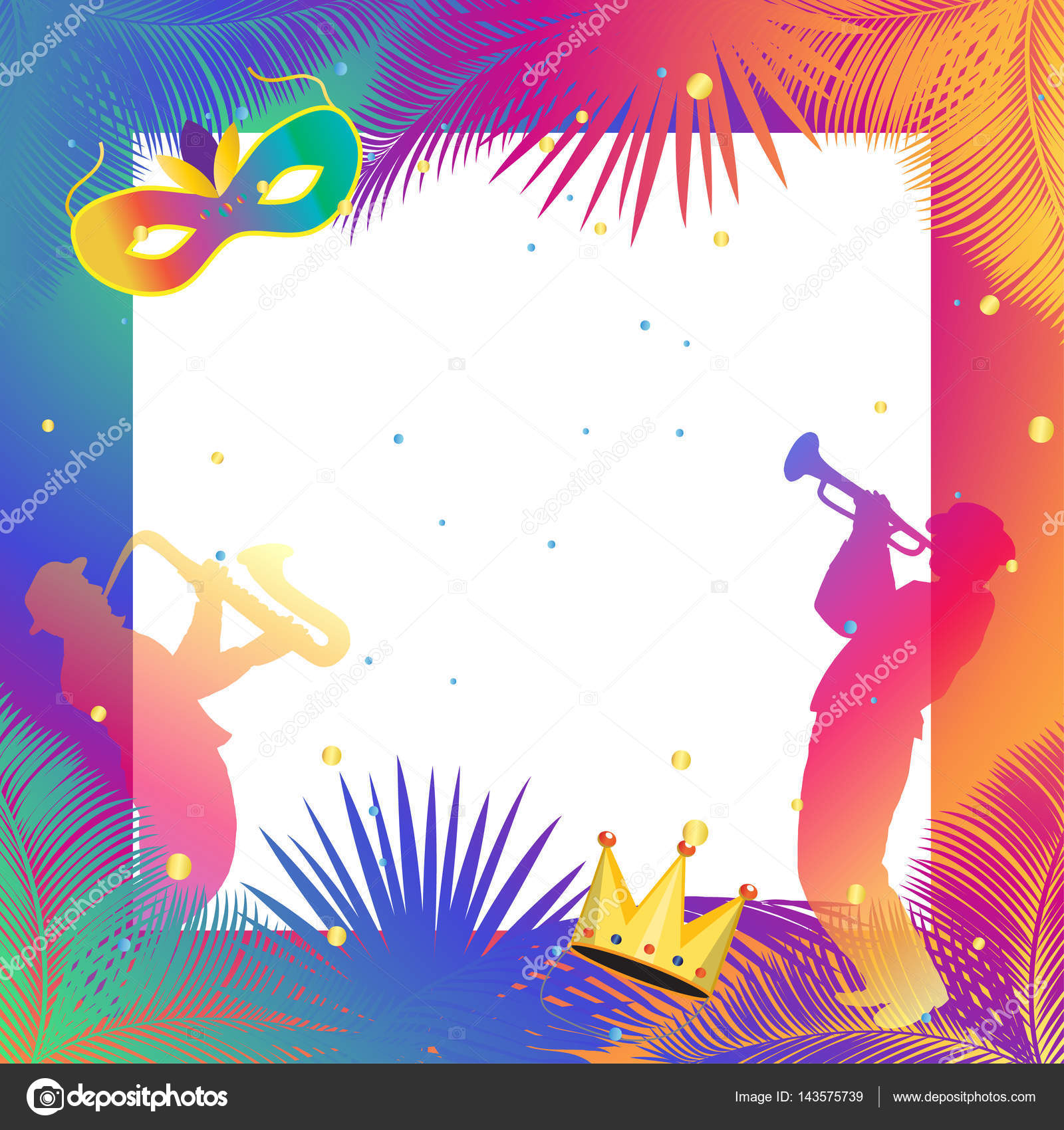 Carnaval, Festival de Música, Cartel de máscaras, diseño de