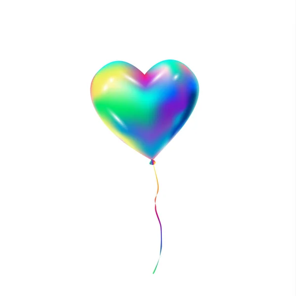 Сердце воздушный шар изолированы на белом фоне на день рождения, карнавал, музыкальный фестиваль, празднование маскарада, плакат, дизайн приглашения. Векторная иллюстрация — стоковый вектор