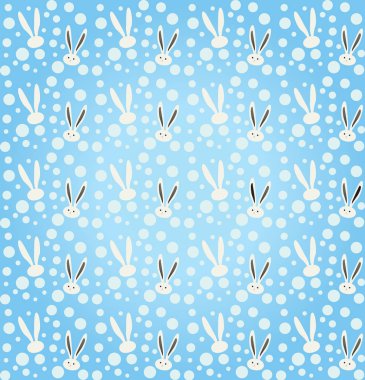 Paskalya tavşanı desen. Mavi vektör çizim. Moda, tekstil. Tavşan yazdırın. Tatil arka plan bahar. Anten arka plan. Vintage. Tekstil, moda, moda tasarım.