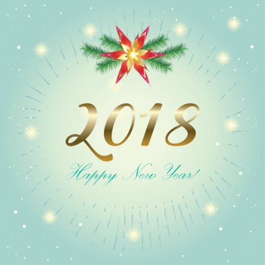 Mutlu neşeli Noel ve yeni yıl Altın Çerçeve Noel dekorasyonu ve retro arka plan üzerinde kar taneleri ile. Vintage tasarım şablonu. Vektör çizim. Işık efektleri.