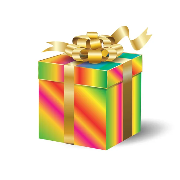 3d caixa de presente realista com arco e confete isolado no branco. Para férias, aniversário, Natal, celebração do Dia dos Namorados. Modelo Ilustração vetorial . — Vetor de Stock