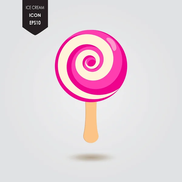 Tasty colorful ice cream Ice cream lolly top berry flavor. Ice cream candy icon isolated on retro background. Vector illustration for web design or print, art — Stock Vector