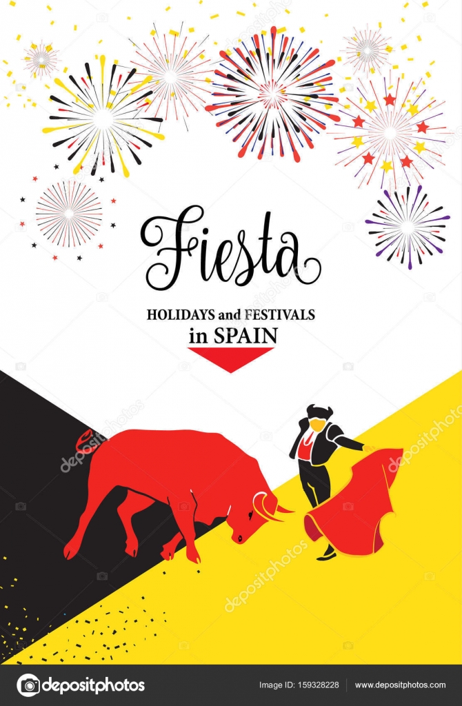picture Los Sanfermines Fireworks https depositphotos com 159328228 stock illustration spain fiestas or festivals abstract html