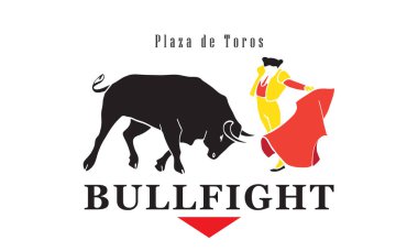 Boğa güreşi. Boğa güreşi poster. Boğa çalıştıran beyaz izole siluet. İspanya Fiesta veya festivaller öğesi. İspanyol festivaller. Corrida
