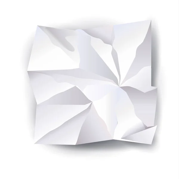 Ensemble de papier froissé. Papier blanc froissé 3D sur fond transparent à carreaux. Clip art. Vecteur de papier froissé blanc. Illustration vectorielle — Image vectorielle