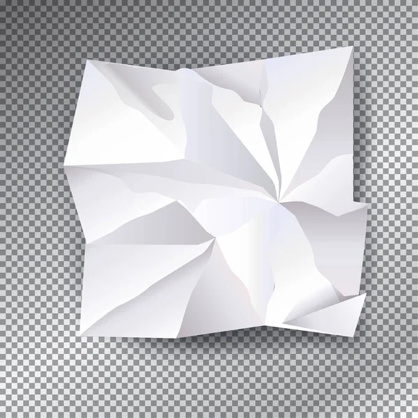 Zestaw zmięty papier. White zmięty papier 3d na przezroczystym tle kratkę. Obiekty clipart. White zmięty papier wektor. Ilustracja wektorowa — Wektor stockowy