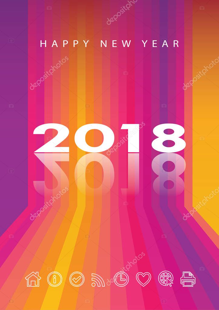 Abstract web banner multicolored, with followers icons, social media buttons, heart icon, follower logo. Dynamic perspective shapes sunset color gradient background. Modern design Vector illustration 2018. Calendar cover, brochure, flyer, design