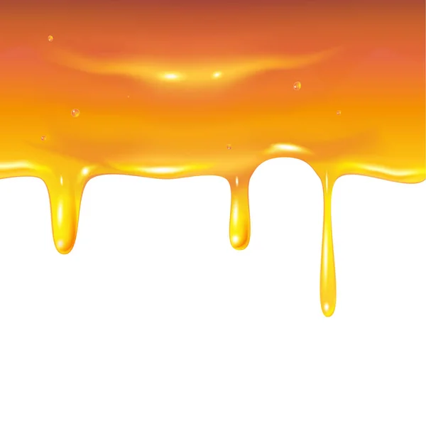 Honung gränsen, Honeycomb droppande mönster. Binas honung droppade isolerade, vit bakgrund. Bee honung droppe bakgrunder. Blommig honung vektorillustration för reklam biodling honung butik eller bageri. Design söt efterrätt, kosmetiska, hälsosam mat, skönhet, — Stock vektor