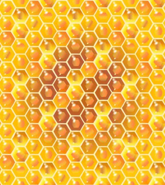 Tatlım seamless modeli. Gerçekçi 3d petek arka plan. Lezzetli, tatlı tatlı, sağlıklı gıda, tatlım vektör