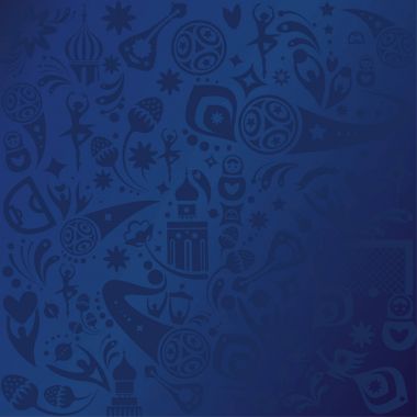 2018 Dünya Kupası desen Futbol Rusya Dünya Kupası soyut futbol turnuva biletleri şablon arka plan dinamik doku modern kavram afiş vektör Dünya Kupası müsabakasında mavi. Şampiyonluk futbol duvar kağıdı, Rus Halk sanat unsurları desen