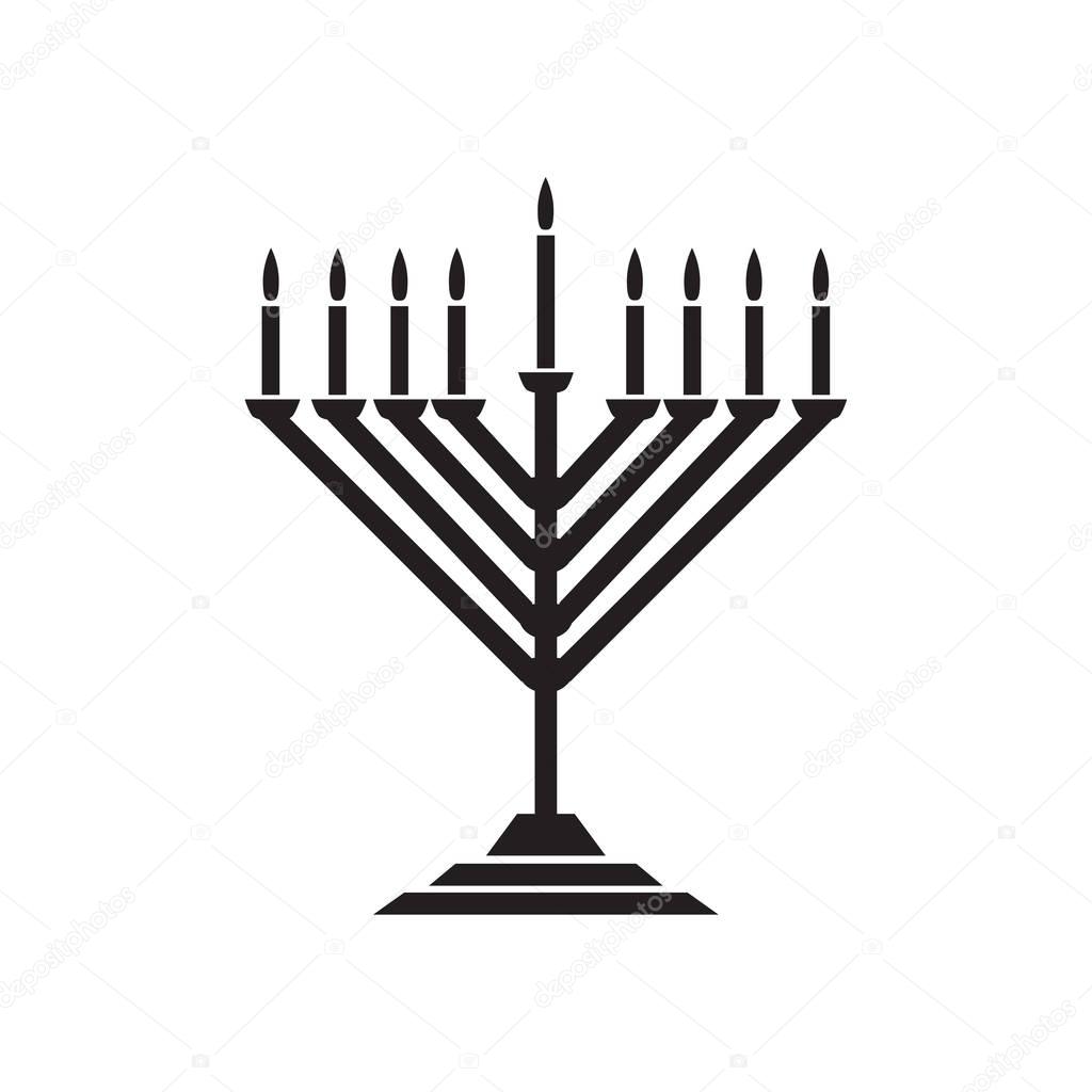 Hanukkah logo | Menorah Jewish holiday Hanukkah logo with traditional