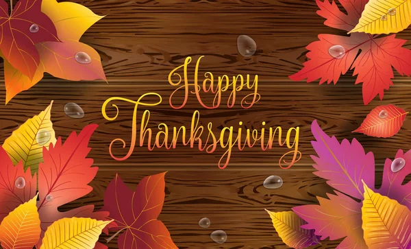 Mutlu Şükran Günü tatili duvar kağıdı. Sonbahar satış sezonu. Şükran tatil dekorasyon. Akçaağaç yaprağı, su yazı, Ahşap dokusu üzerinde bırakır. Sonbahar Satılık ahşap arka plan. Şükran Günü tebrik kartı. Sonbaharda yapraklar hediye kartı, üstten görünüm modern tasarım