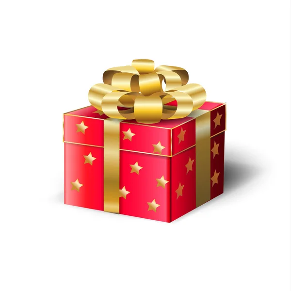 Coffret cadeau pour Noël et Nouvel An Vacances d'hiver, célébrer, belle boîte cadeau avec ruban de satin isolé sur fond blanc, cadeau, cadeau boîte cadeau vectoriel illustration décorative festive. Boxe jour vente papier peint — Image vectorielle