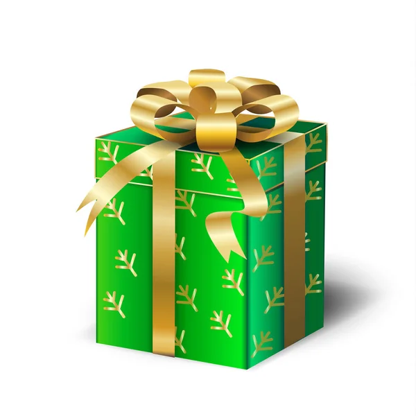 Coffret cadeau pour Noël et Nouvel An Vacances d'hiver, célébrer, belle boîte cadeau avec ruban de satin isolé sur fond blanc, cadeau, cadeau boîte cadeau vectoriel illustration décorative festive. Boxe jour vente papier peint — Image vectorielle