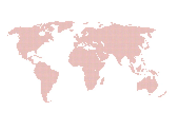 世界地图的红点背景 点缀世界地图 红色世界地图 Silhoeutte 孤立的白色 矢量插图 图标社会媒体 现代设计地图世界制图社会媒体图标 — 图库矢量图片