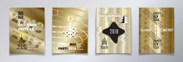 2018 크리스마스 포스터 인사말 템플릿 추상적인 기하학적 디자인 효과입니다 럭셔리 — 스톡 벡터