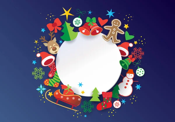 Weihnachten Winterurlaub Symbole Symbole Grußkarte Frohes Neues Jahr Dekoration Dekorative — Stockvektor