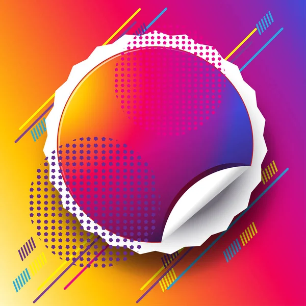 Abstraktes Happy Holi Musik Festival Design Rundaufkleber Logo Etikett Symbol — Stockvektor