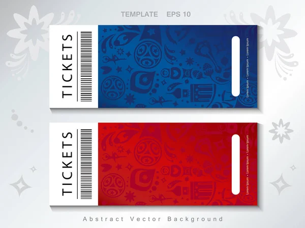 2018 Rusland World Cup Voetbal Tickets Instellen Modern Design Concept — Stockvector