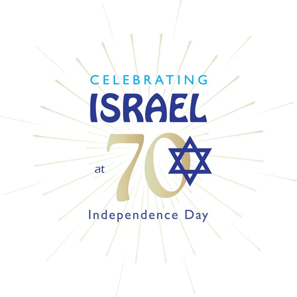 Israele Anniversario Giorno Dell Indipendenza 2018 Calligrafia Testo Festivo Poster — Vettoriale Stock