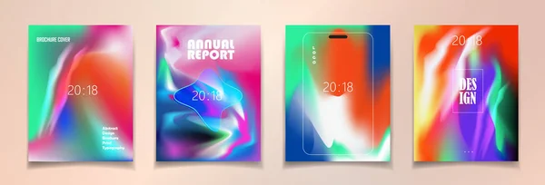 Moderní Katalog Zahrnuje Sadu Futuristický Design Abstraktní Difuzní Gradient Barevné — Stockový vektor