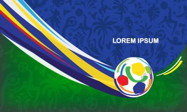 CONMEBOL Copa Amrica Arjantin 2024 Kolombiya Yaz Olimpiyatları Brezilya Futbol Şampiyonası arka planı Brezilya 'nın soyut mavi desenli geleneksel unsurları. Çocuk Kampı, Spor, Şampiyonluk, Paulo futbol tabelası konsept tasarımı Brezilya
