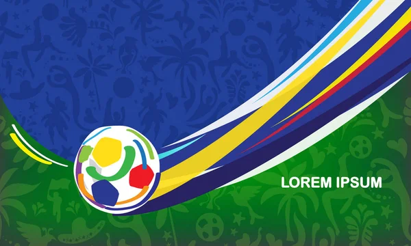 2022 Soccer International Competition Brazil Flag Flag Banner Sport Element — стоковий вектор