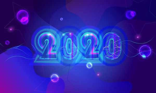 Номер 2020 Року Абстрактний Темно Синій Градієнт Кольору Рідини Бізнес — стоковий вектор
