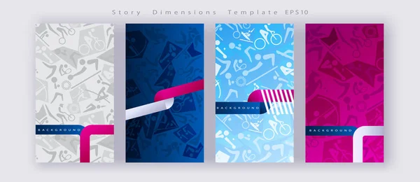 Set Banners 2024 Tokyo Summer Olympic Paralympics Games Abstract Geometric — Archivo Imágenes Vectoriales