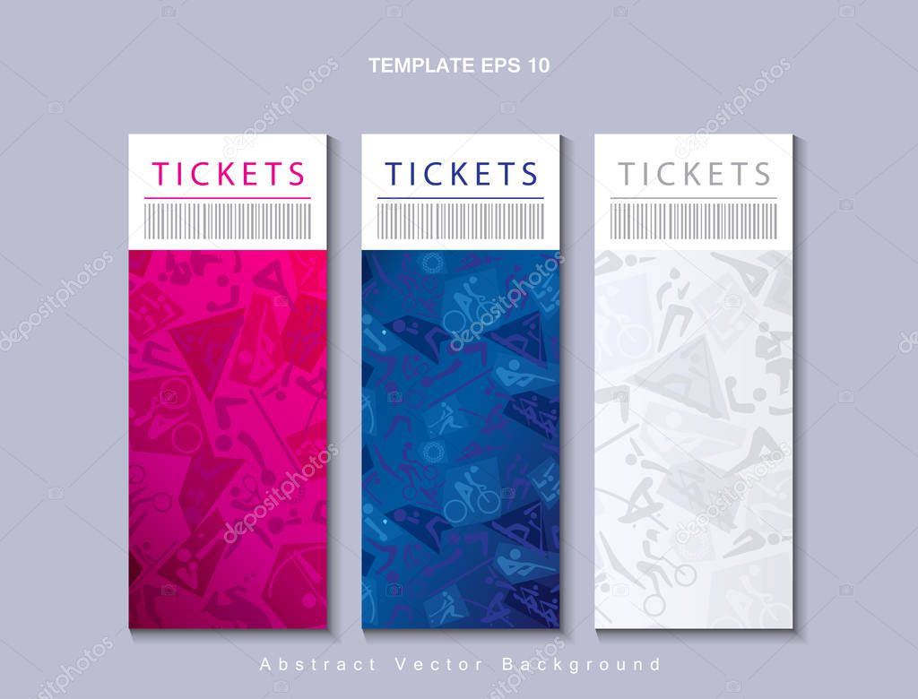 Set banners 2024 Tokyo Summer Olympic and Paralympics Games abstract geometric modern International World Competition Japanese  blue pattern sports concept pictogram icons karate, climbing, surfing, skateboarding, baseball softball Miraitowa vector